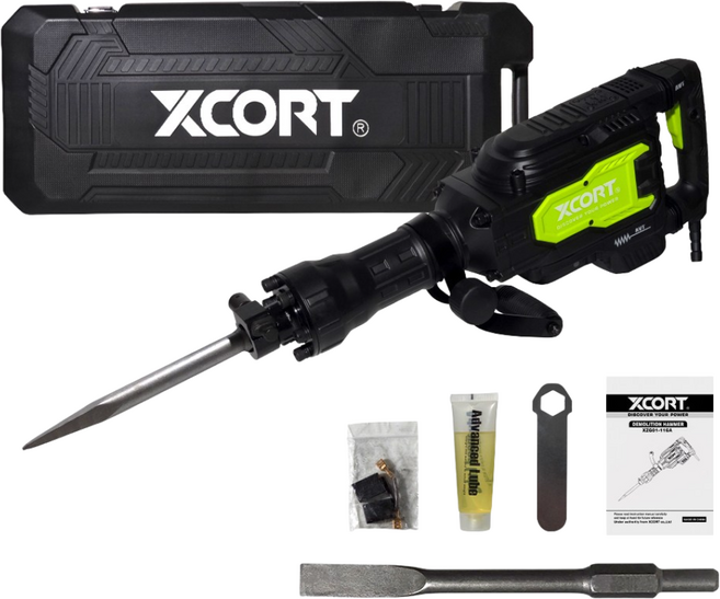 엑스코트 해머드릴 뿌레카 유선 전기 파괴함마 콘크리트 철거 브레이커 2600W XZG01-116A, 1개