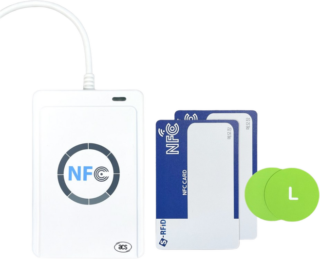 NFC 리더기 SDK 제공 RF 리더 RFID 리더기 ACR 122, 흰색, ACR-122(No.58R), 1개