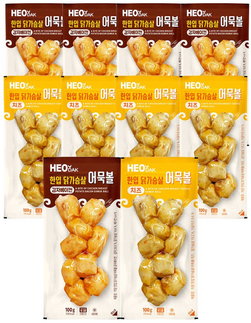 허닭 한입 닭가슴살 어묵볼 100g 2종 혼합, 10개