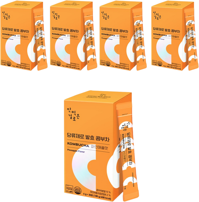 안먹은걸로 당류제로 발효 콤부차 파인애플맛, 6g, 30개입, 5개