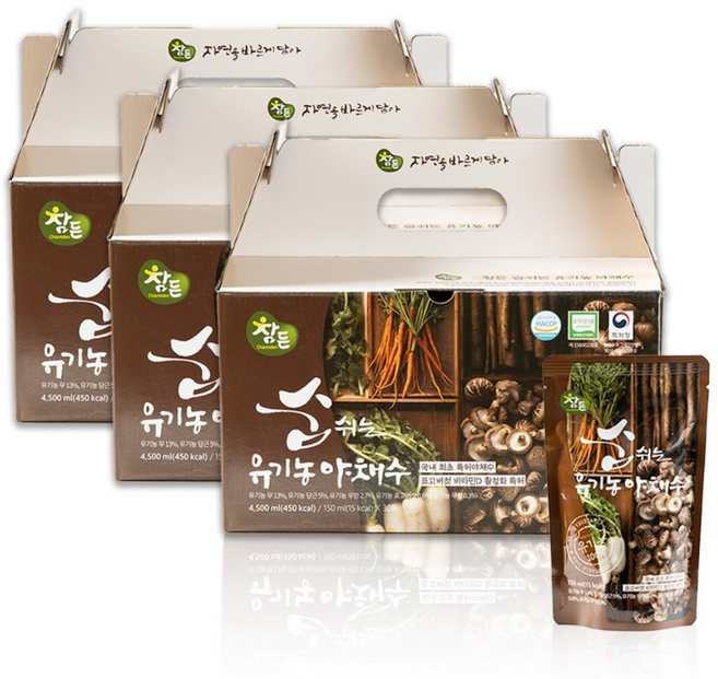 참든 숨쉬는 유기농 야채수, 90개, 150ml