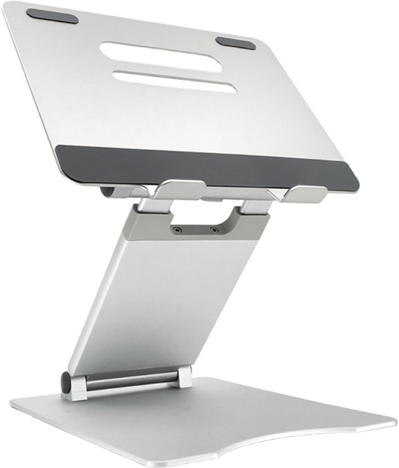 감성공장 프리미엄 높이조절 리프트 노트북 맥북 거치대 스탠드 받침대 접이식 알루미늄, 실버, 1개