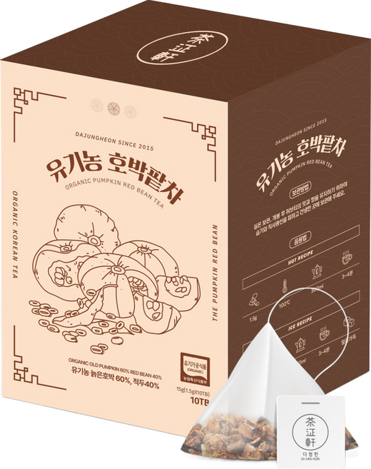 다정헌 유기농 국산차 호박팥차 10티백 1BOX, 단품없음, 1개, 10개입, 1.5g