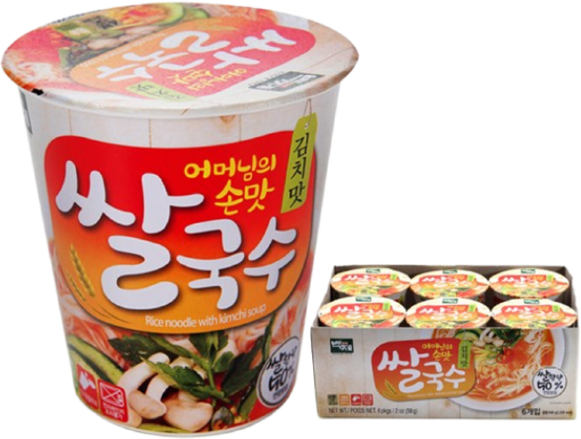 백제 쌀국수 김치맛, 58g, 6개