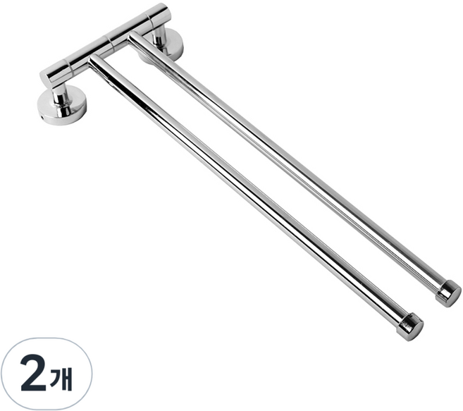 트리 모던바쓰 2단 스텐 수건걸이(메탈), 혼합 색상, 2개