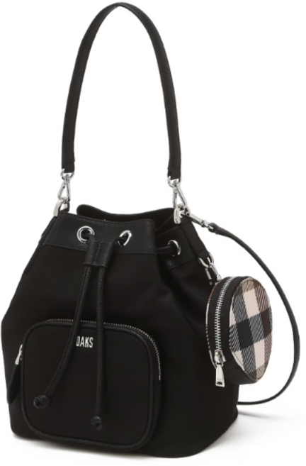 [정품 빅세일] 닥스 체크 파우치참 포인트 블랙 복조리 가방 여성 숄더백