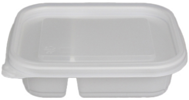 포담팩 사각 미니찬용기 2칸 12144-2A 세트, 1개, 50개