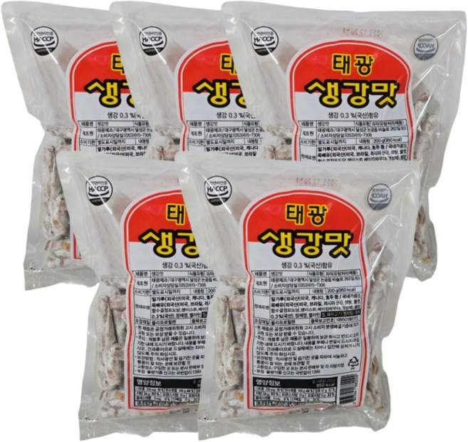 태광제과 생강맛 과자, 200g, 5개