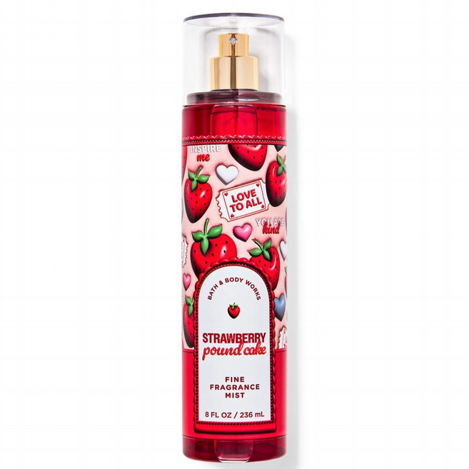 배스앤바디웍스 BBW 향기로운 스트로베리 파운드 케이크, 바디미스트, 1개, 236ml
