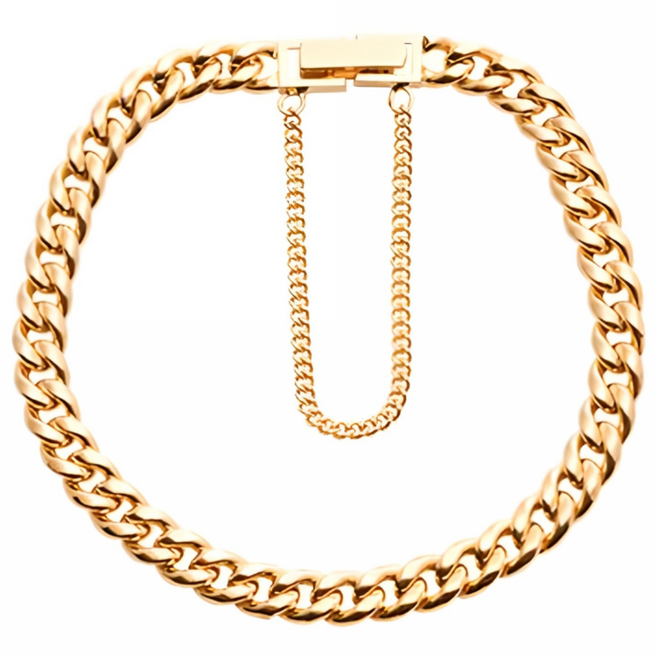 엘렌쥬얼리 18K 할로우 Curve Median 체인 팔찌