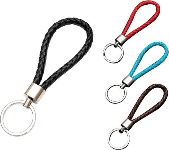 1+1 리미트 심플 차량용 키홀더 자동차 키링 꽈배기 핸드스트랩 열쇠고리 차키키링 고급 스트랩키링 분실방지, 블랙, 블랙