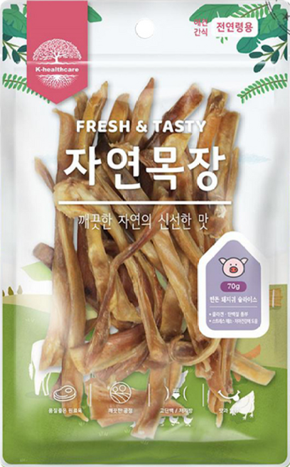 자연목장 한돈 돼지귀 슬라이스 70g, 1세트