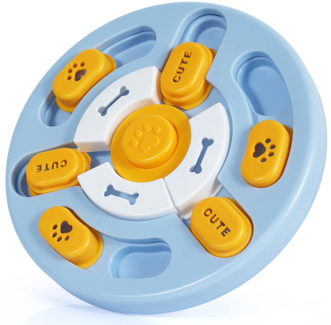 포업 반려동물 강아지 노즈워크 지능개발 퍼즐간식토이 원형 장난감, 블루, 1개