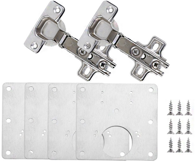 모코홈 싱크대 유압식 경첩 보강판 싱크대 경첩2개+보강판4개(나사32개) 1세트