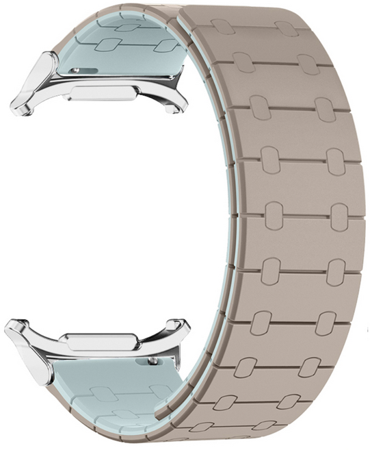 투톤 강력한 마그네틱 갤럭시워치 7 8 울트라 47mm 실리콘 스트랩 자석 밴드, 스타라이트+스카이, 1개