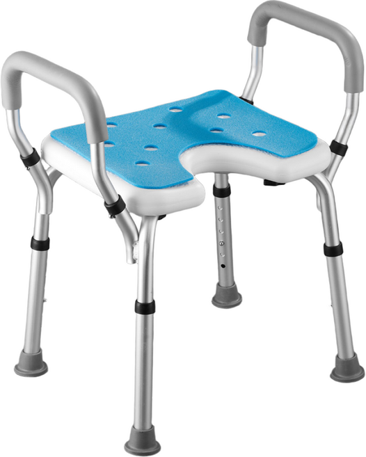 [인파로]U자형 노인 환자용 목욕의자 장애인 욕실 체어 높이조절 의자 GAM-005U, 등받이 샤워의자 GAM-003, 1개