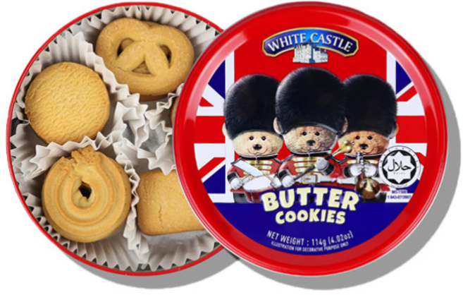 화이트캐슬 버터쿠키 114g (곰인형 틴케이스), 6개