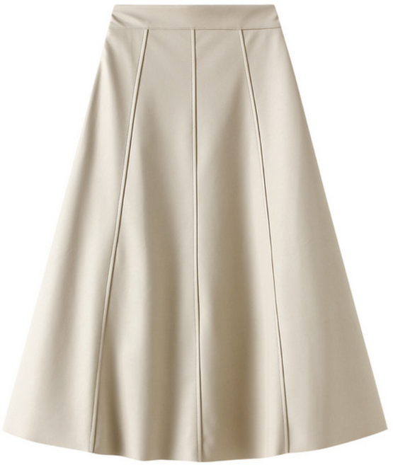 여성 가죽치마 가죽 스커트 A라인 롱 치마 PU 하이웨스트 긴 주름 에이라인 스커트 가을 겨울 H-2014