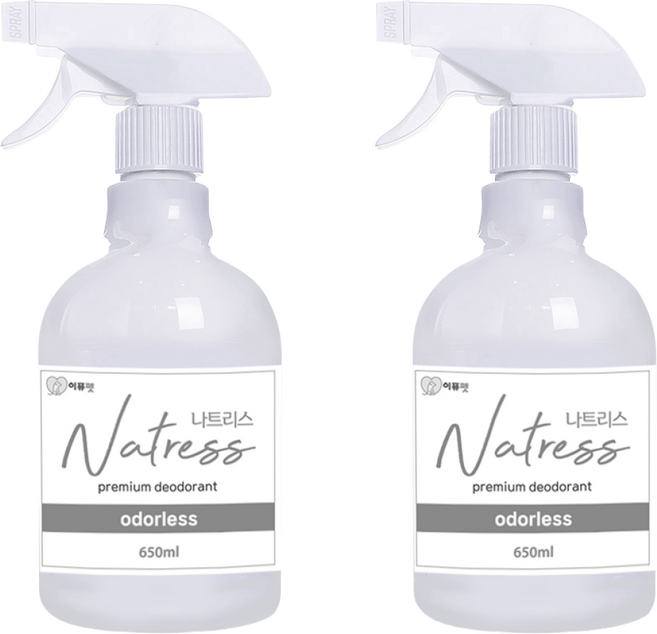 나트리스 강아지 살균 탈취제 무향, 650ml, 2개