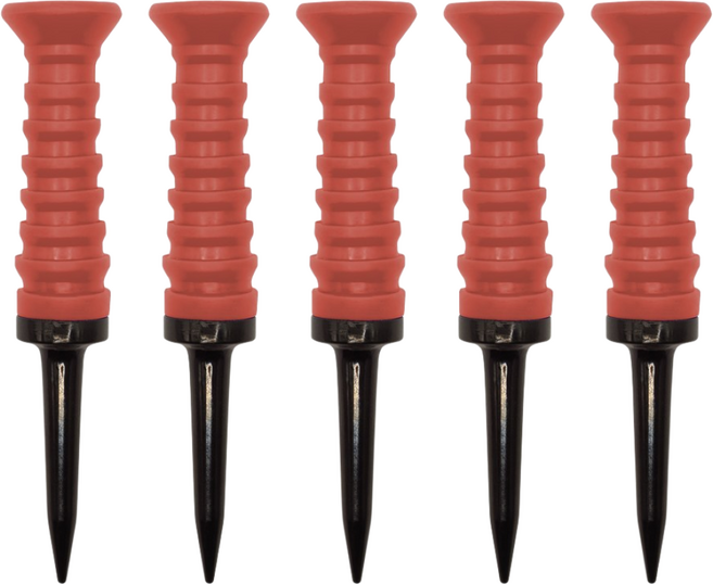 볼벤 골프티 무저항 실리콘티 골프티꽂이, 레드, 5개