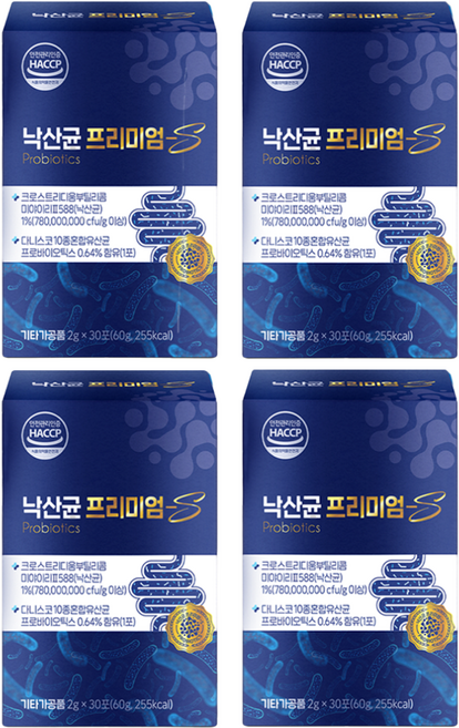 낙산균 프리미엄S(코케어 유산균 포스트바이오틱스 프로바이오틱스 사균체 람노스), 60g, 4개