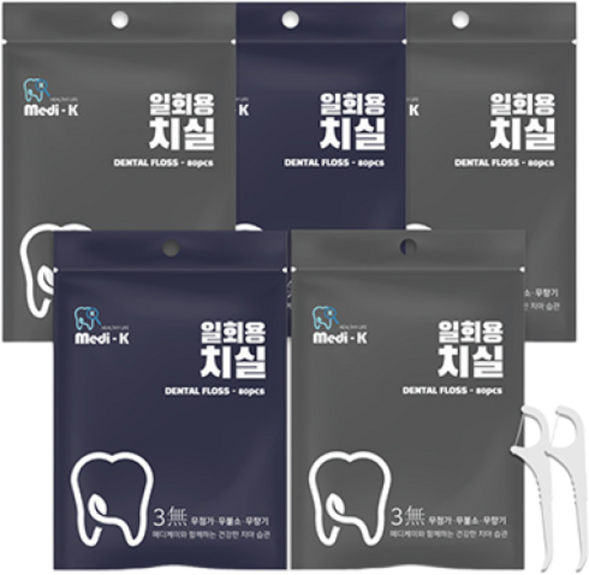 메디케이 성인용 치실, 80개입, 5개