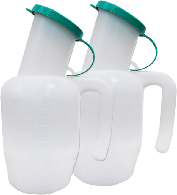하이메디 남녀공용 소변기통 소변통 이동식 소변기 1100ml, 2개