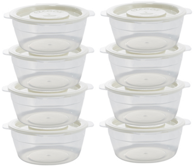 이지앤프리 냉동 국 보관용기 아이보리, 8개, 650ml