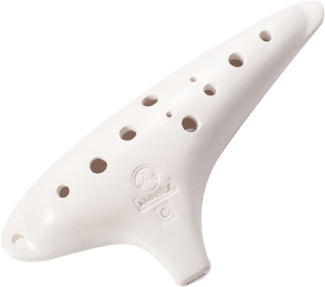 아마빌레오카리나 스탠다드 알토 소프라노 화이트 (케이스/목걸이줄/ 융), 흰색, 1개, 알토C키