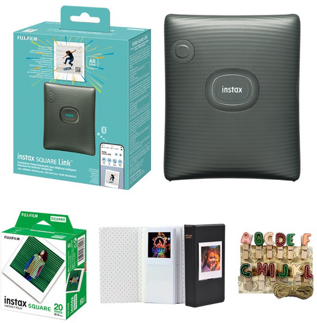 인스탁스 스퀘어 링크 포토프린터 필름 패키지, 미드나잇그린