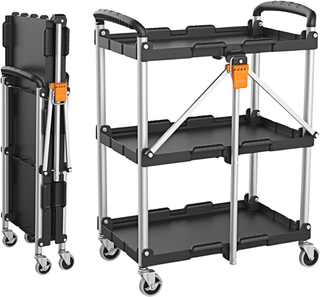 켄도 이동식 공구함 서빙카트 90339 휴대용 접이식 운반카트 트롤리 캠핑 캐리어, 1개