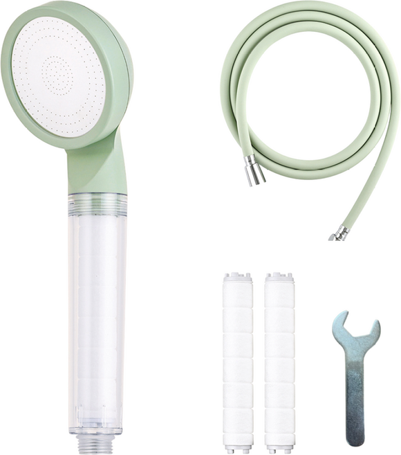 바스럽 국산 파스텔톤 필터 샤워기세트 3M [컬러 필터샤워기+PVC 샤워호스+필터 2p+스패너], 민트, 1개