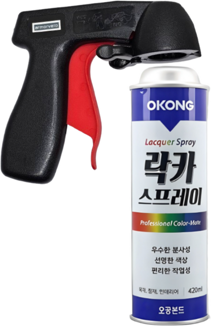 오공 락카 스프레이 페인트 + 아모르벨로 락카건 증정, 무광백색, 1개