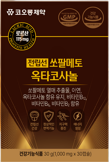 코오롱제약 전립선 쏘팔메토 옥타코사놀 1박스, 30정, 1개