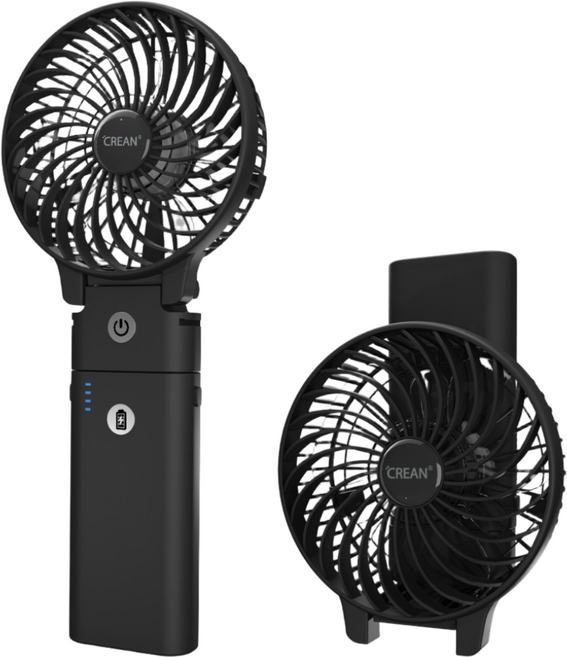 크레앙 보조배터리 겸용 핸디형 선풍기, CREHF5100, 블랙