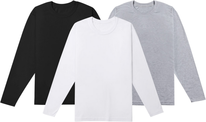 더나은 (2장 특가) 국내제작 순면100% 긴팔티 남자 여자 기본티 무지티 긴팔 티셔츠 라운드 면티 빅사이즈 / XS~7XL