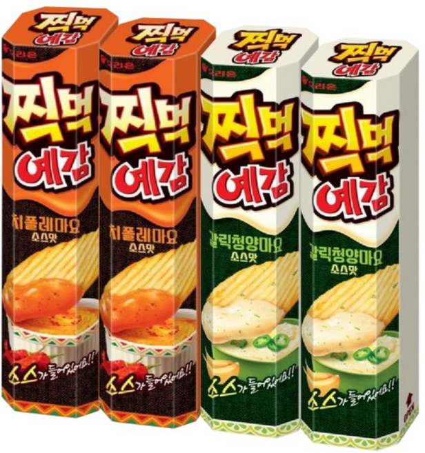 까까마녀 오리온 예감 과자 찍먹예감 갈릭청양마요소스맛 76g 2개+치폴레마요소스맛 76g 2개, 2개