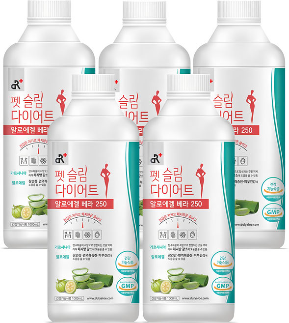 펫슬림 다이어트 알로에겔 베라250 1L X 5병, 5개