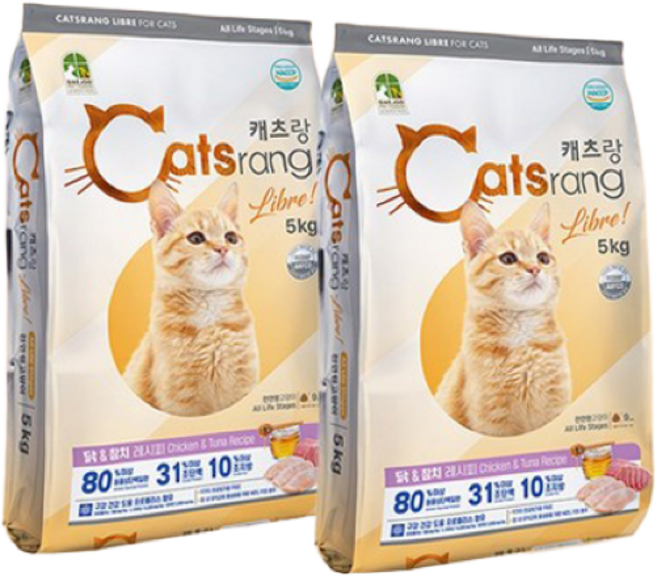 캐츠랑 리브레5kg X 2개 전연령 고양이사료 고양이밥, 닭+참치, 5kg