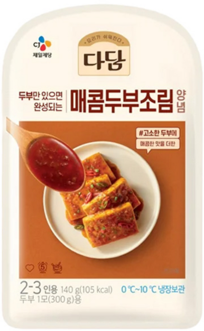 (냉장)다담 매콤두부조림양념140gx10개, 140g, 4개