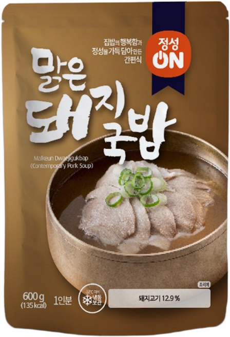 초원식품 맑은돼지국밥 600g x 3팩 / 업소용 식당용 간편식 밀키트, 3개