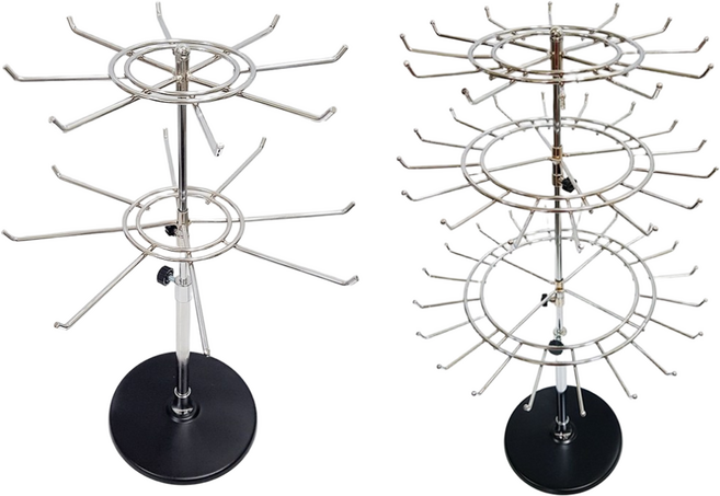 회전진열 2단 3단 회전 원형 행거 진열 거치대 걸이 진열대 고리 헹거, 1개, 2단 스카프진열대