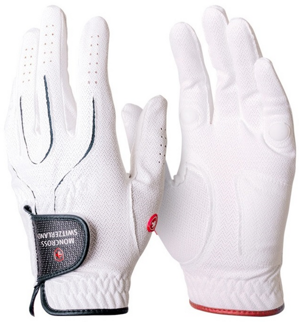 몽크로스 기능성 골프장갑 쿠션패드 쿨스킨원단 남성골프장갑 양손골프장갑 여성골프장갑, 1개, 화이트