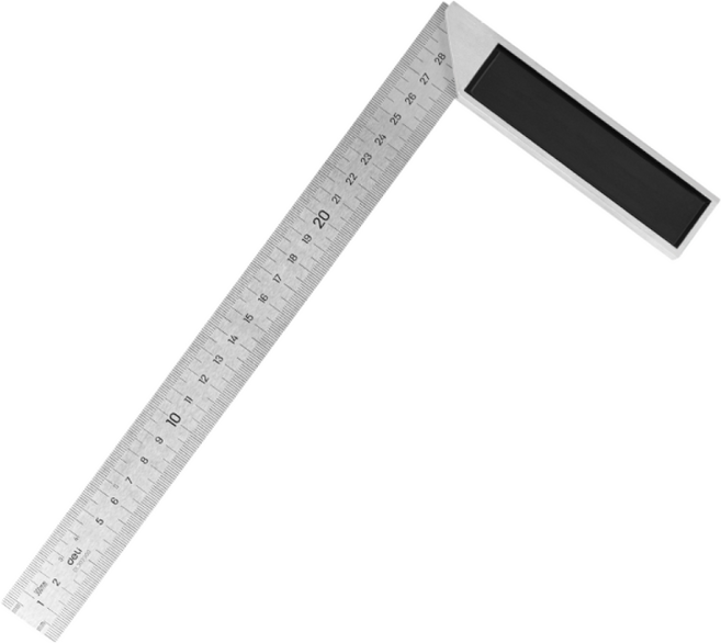 델리 스틸 직각자 철 쇠 직자 스테인레스, 스틸 직각자 350mm, 1개