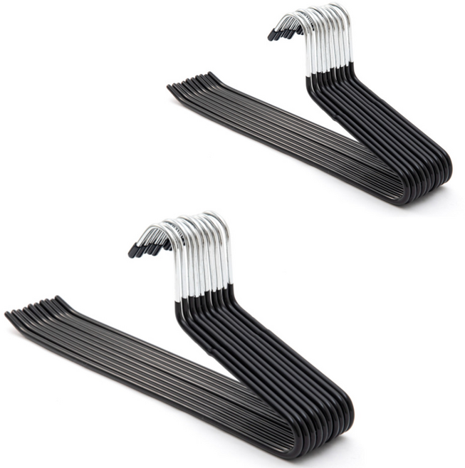 메르카 논슬립 바지걸이, 20개, 블랙