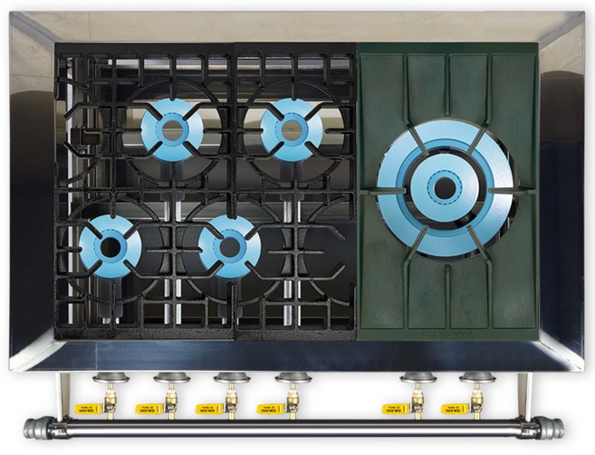 오즈테크 업소용가스렌지 원형+일반상판 900렌지 21-14화구 2세대 세라믹 간택기 간데기, LPG, 높은/0.8t