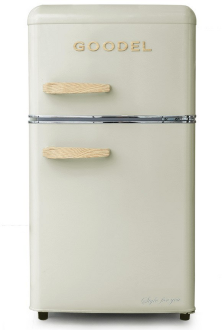 구델 리얼레트로 미니냉장고 85L RGD09CDJ 방문설치, 크림, 01