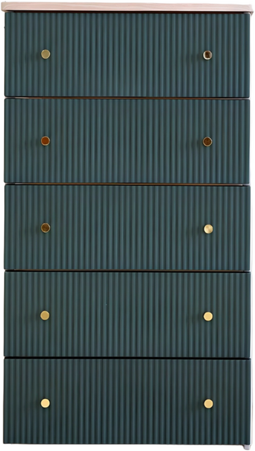 보노하우스 국내 제조 카밀라 템바보드 서랍장, 딥 그린, 5개