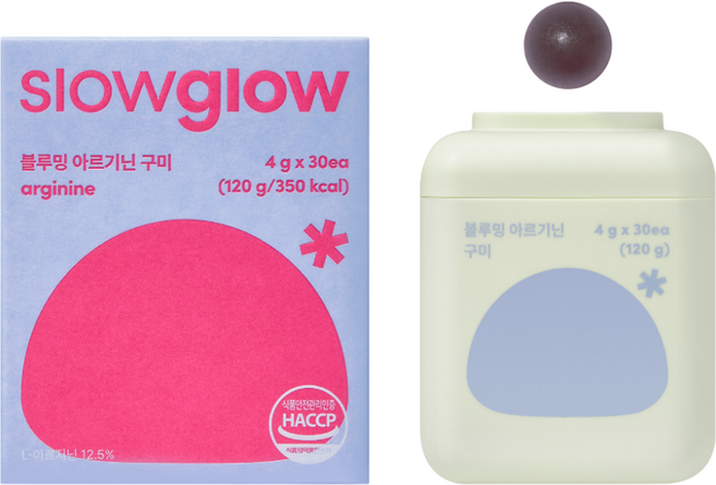 슬로우글로우 블루밍 아르기닌 구미 4g, 1개, 30정