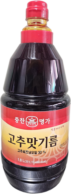중찬명가 사자표 고추맛기름1.8L, 1개, 1.8L